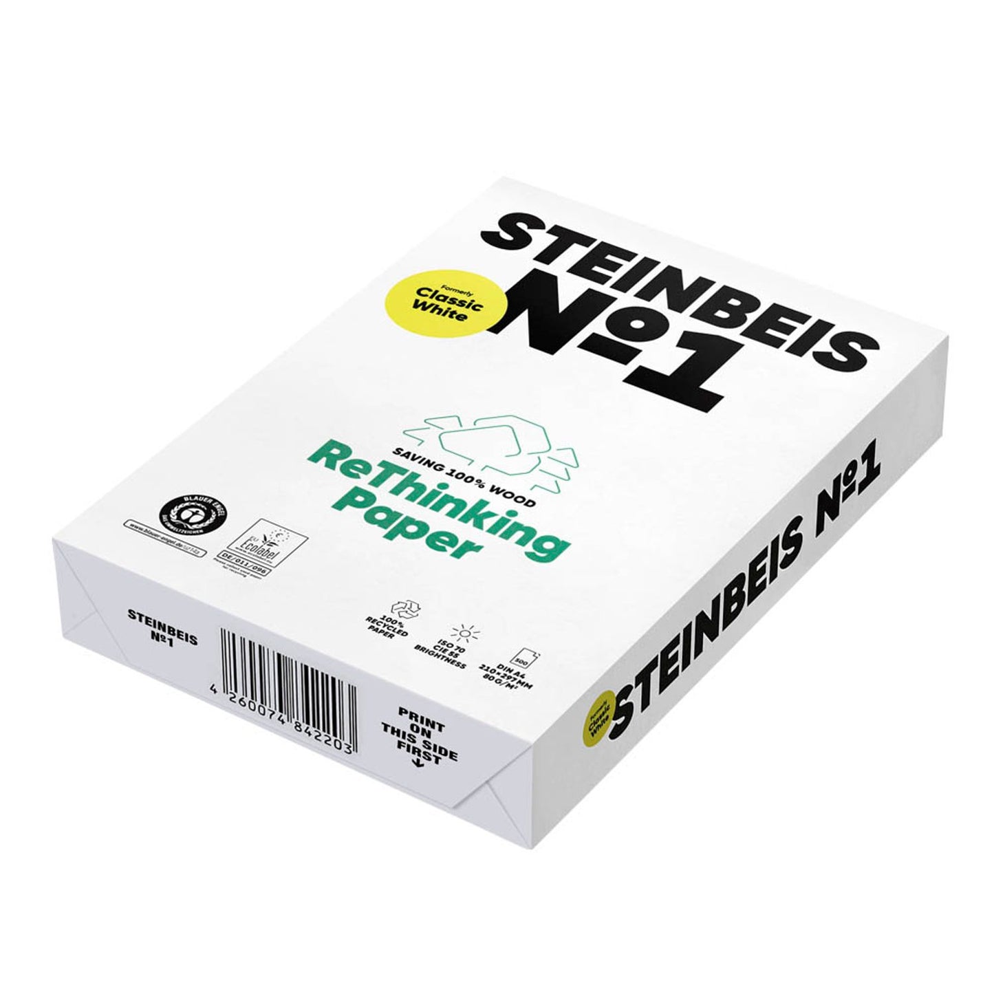 STEINBEIS Recyclingpapier No.1 DIN A4 80 g/qm | S8024A80S | 1 Pack = 500 Blatt
