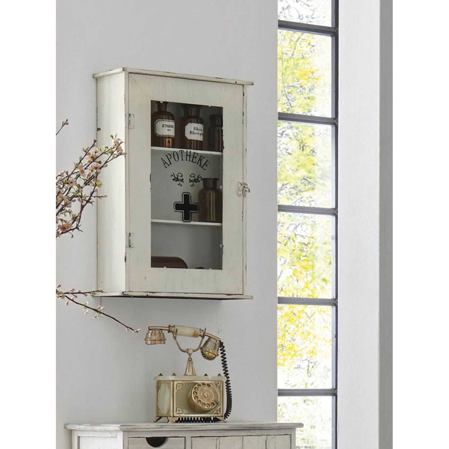 HAKU Möbel Vitrine weiß 2 Fachböden | 27997