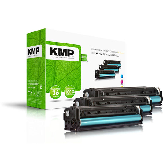 KMP H-T189CMY cyan, magenta, gelb Toner kompatibel zu HP 312A (CF440AM), 3er-Set | 2528,0030 | 1 Pack = 3 St.