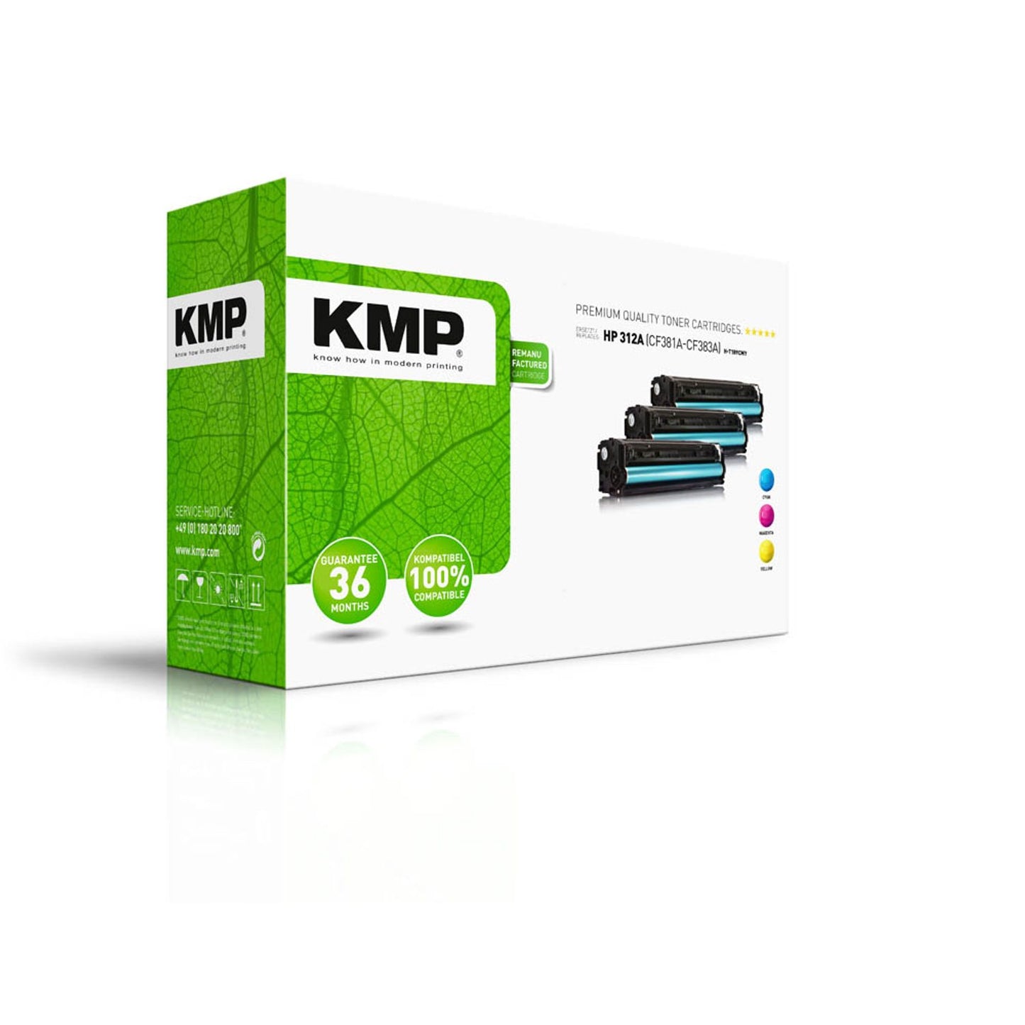 KMP H-T189CMY cyan, magenta, gelb Toner kompatibel zu HP 312A (CF440AM), 3er-Set | 2528,0030 | 1 Pack = 3 St.