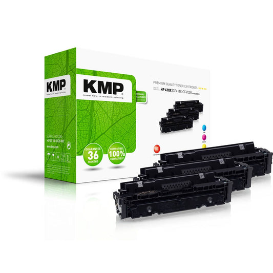 KMP H-T242XCMY cyan, magenta, gelb Toner kompatibel zu HP 410X (CF252XM), 3er-Set | 2538,3030 | 1 Pack = 3 St.