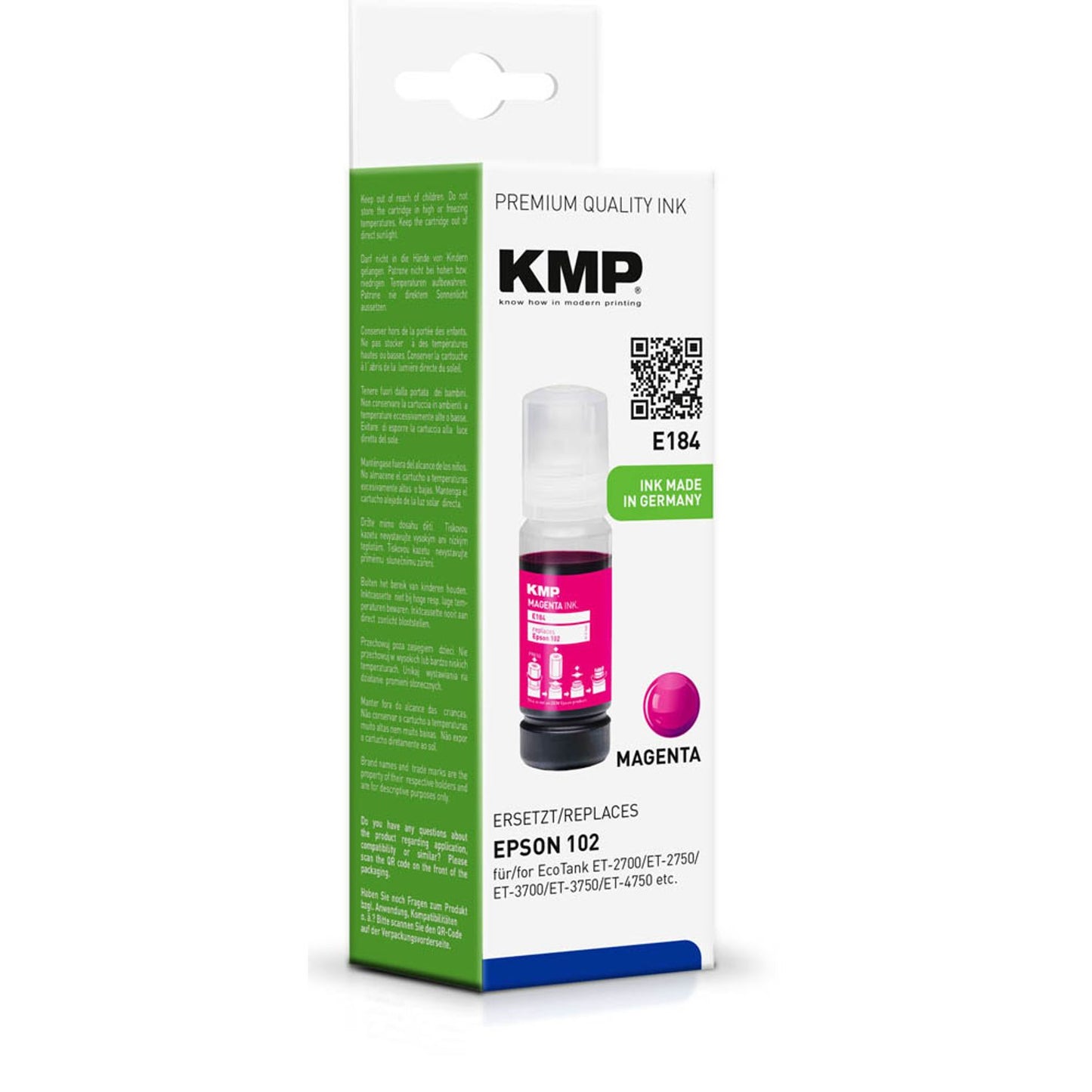 KMP E184 magenta Tintenflasche kompatibel zu EPSON 102/T03R34 | 1642,0006