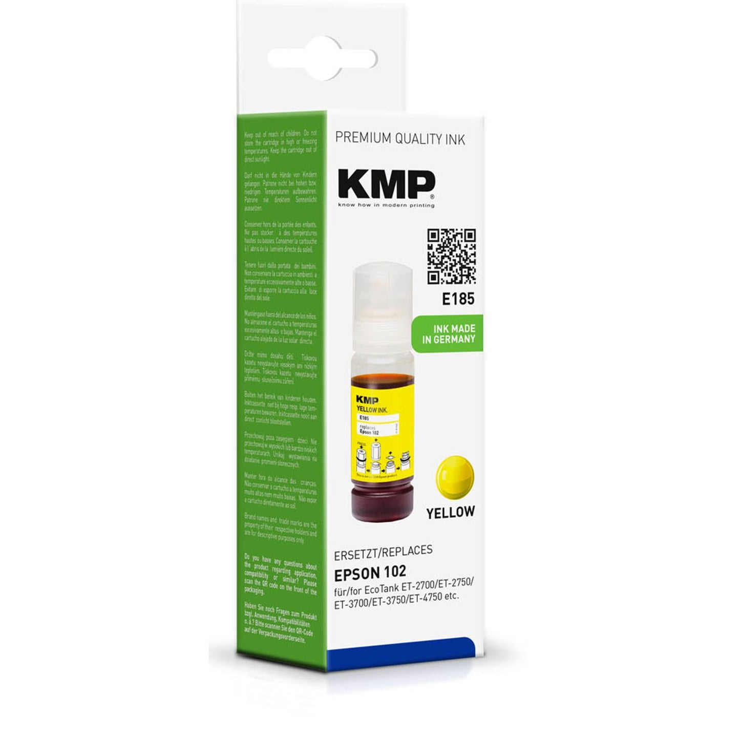 KMP E185 gelb Tintenflasche kompatibel zu EPSON 102/T03R44 | 1642,0009