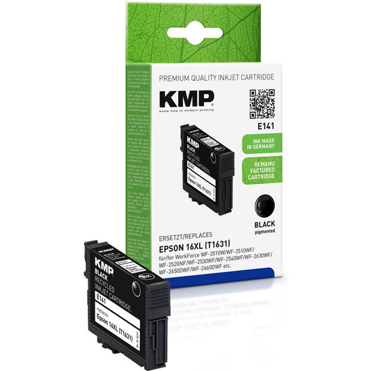 KMP E141 schwarz Druckerpatrone kompatibel zu EPSON 16XL / T1631XL | 1621,4001