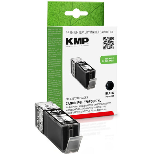 KMP C107BX schwarz Druckerpatrone kompatibel zu Canon PGI-570 XL PGBK | 1567,0001