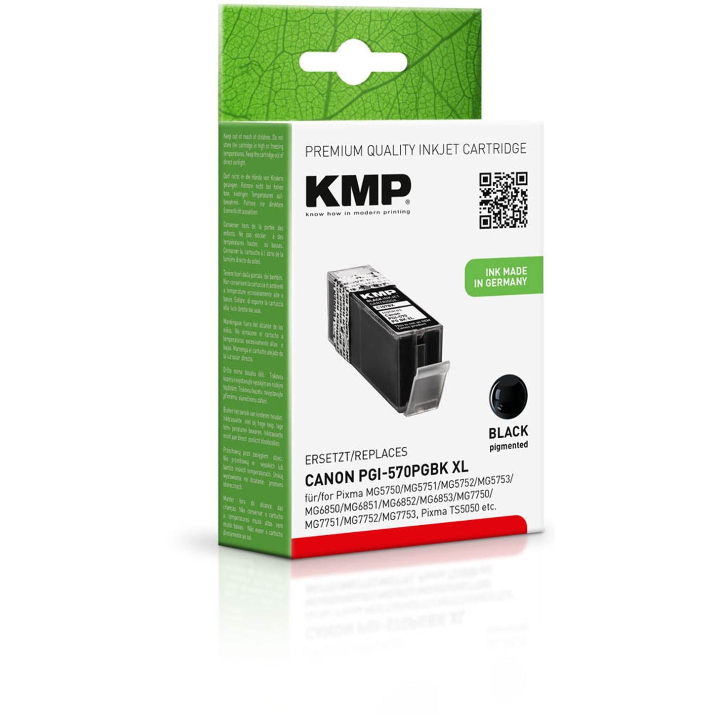 KMP C107BX schwarz Druckerpatrone kompatibel zu Canon PGI-570 XL PGBK | 1567,0001