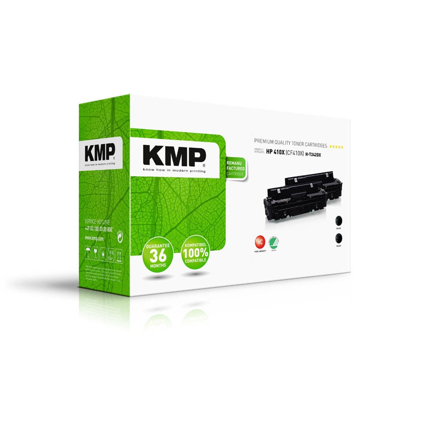 KMP H-T242XD schwarz Toner kompatibel zu HP 410X (CF410XD), 2er-Set | 2538,3021 | 1 Pack = 2 St.