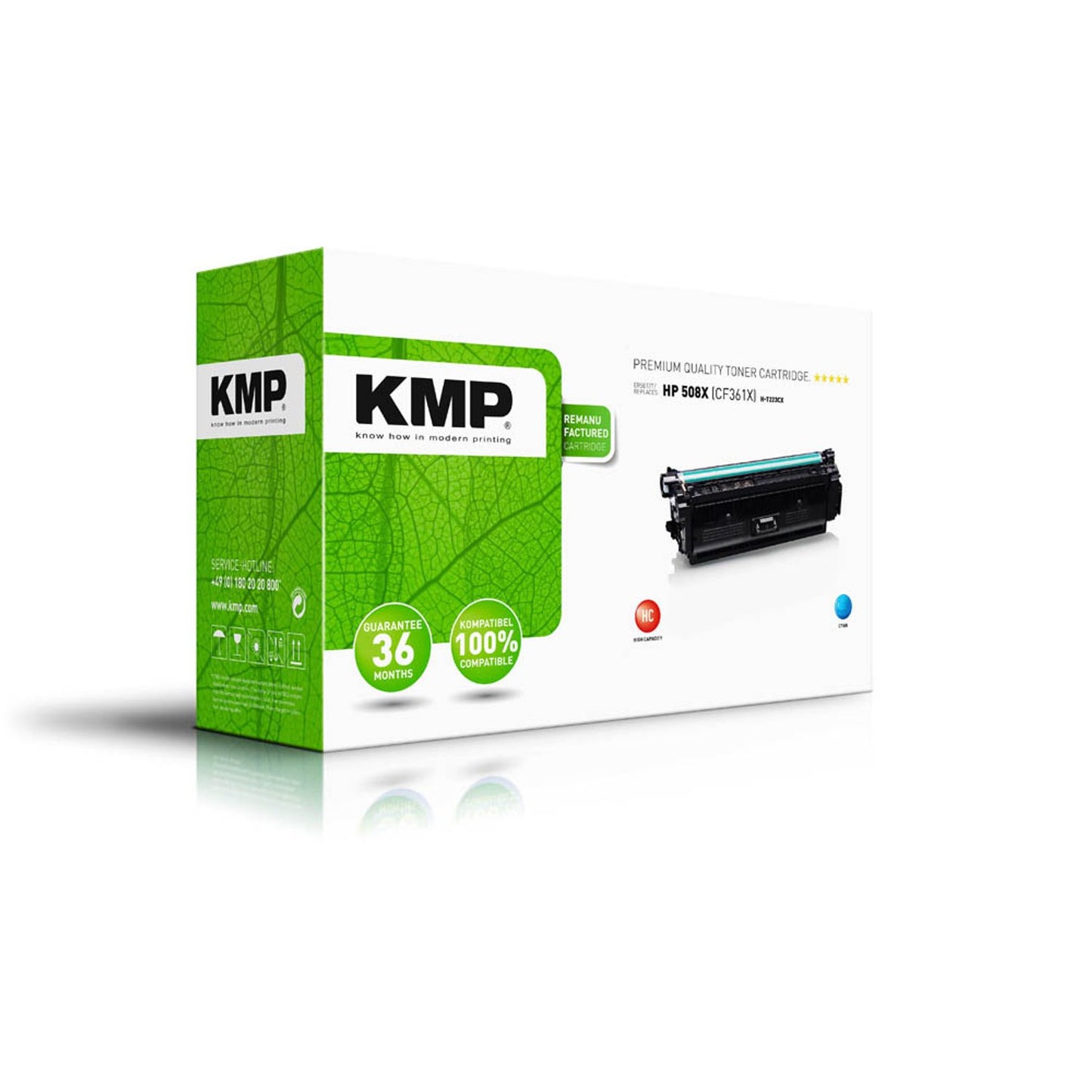 KMP H-T223CX cyan Toner kompatibel zu HP 508X (CF361X) | 2537,3003