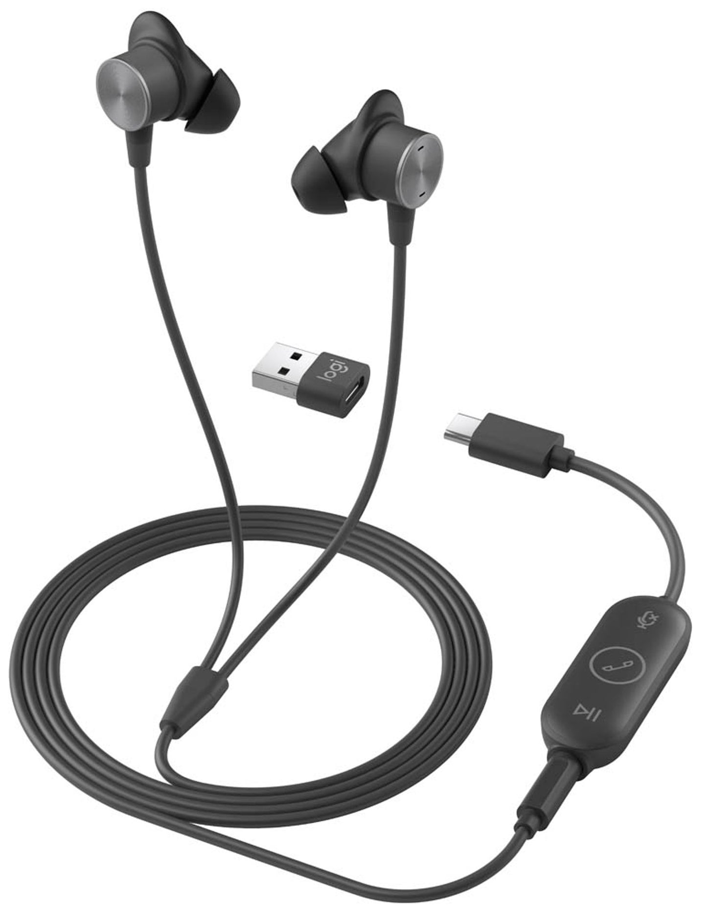 Logitech Zone Wired Earbuds USB-Headset schwarz, grau
