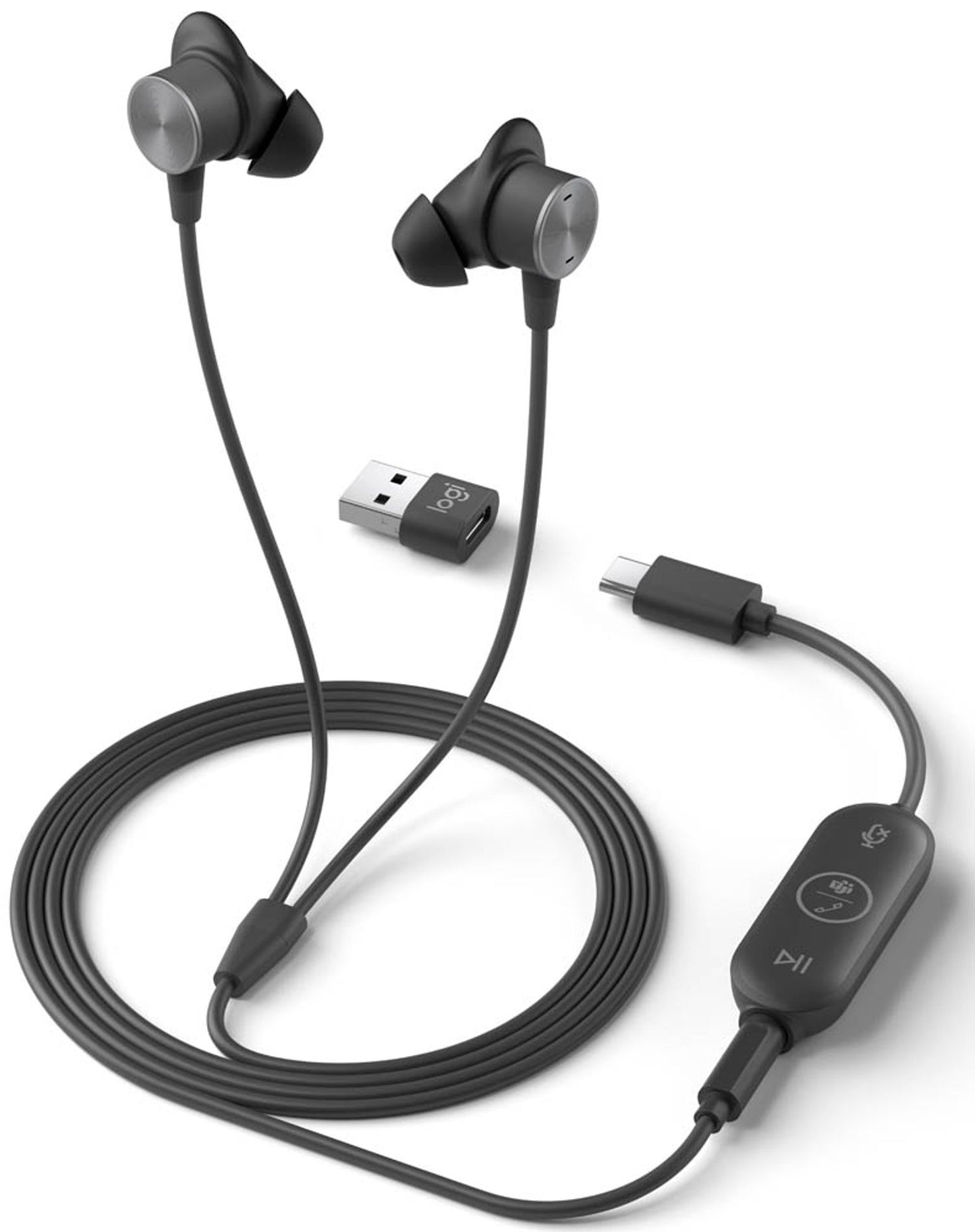 Logitech Zone Wired Earbuds USB-Headset schwarz, grau