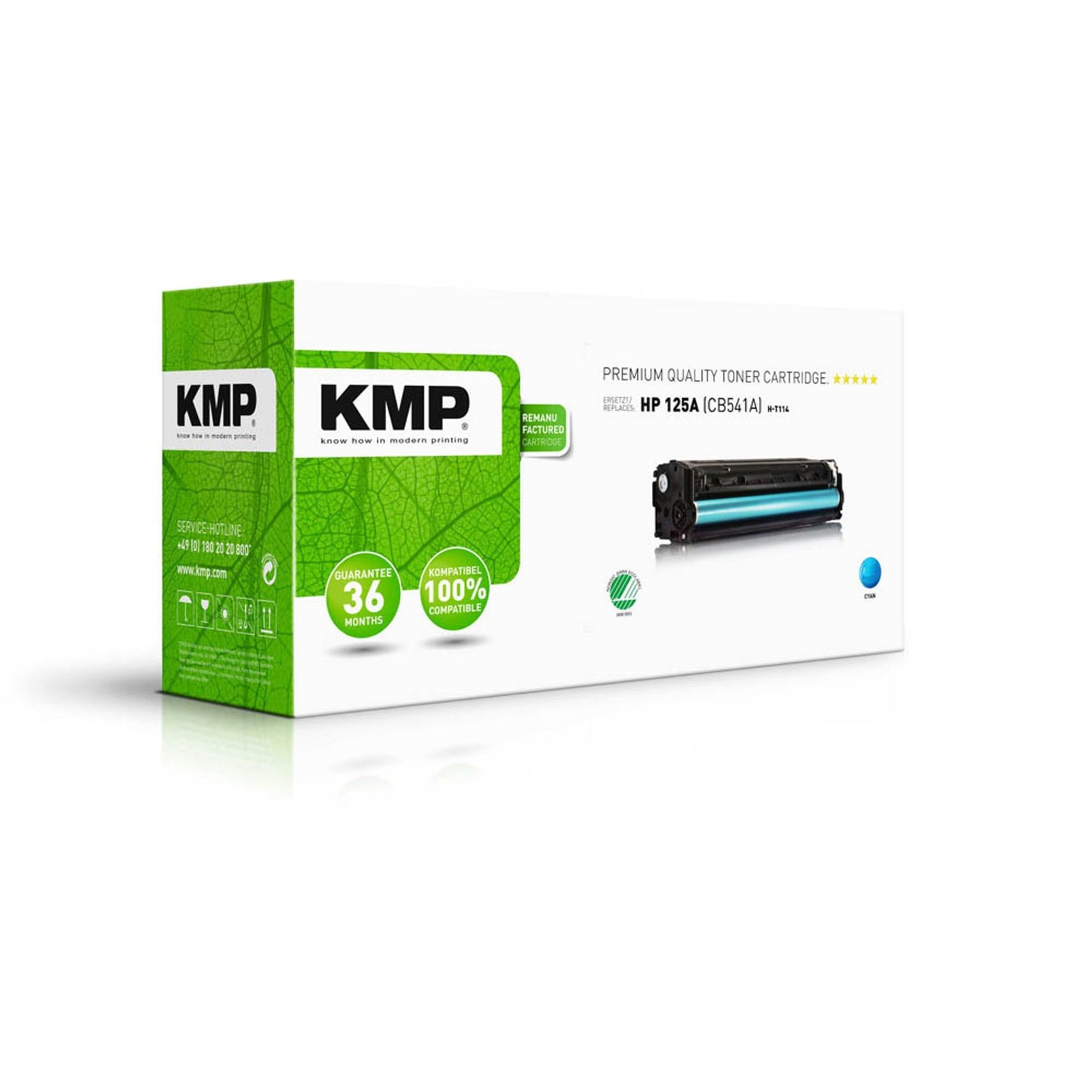 KMP H-T114 cyan Toner kompatibel zu HP 125A (CB541A) | 1216,0003