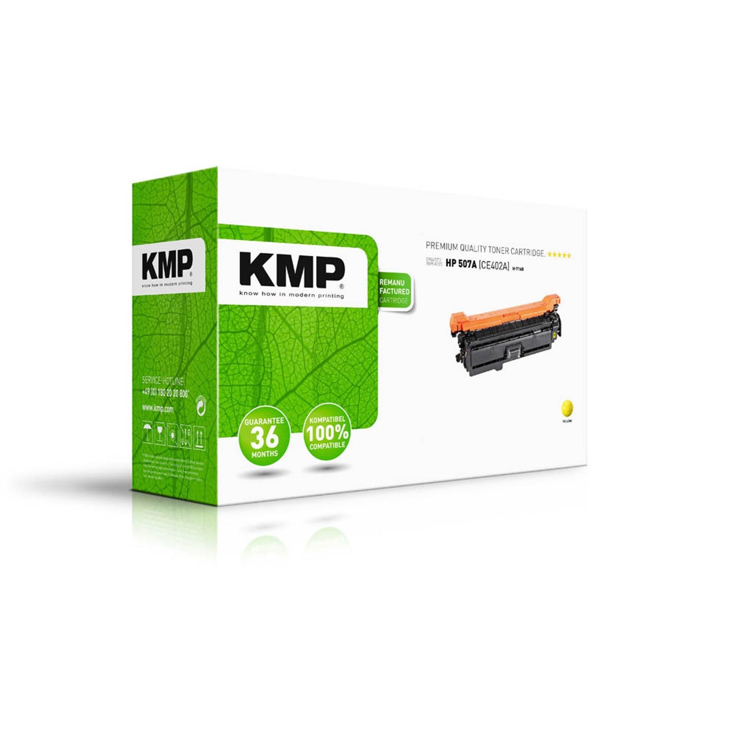 KMP H-T168 gelb Toner kompatibel zu HP 507A (CE402A) | 1232,0009
