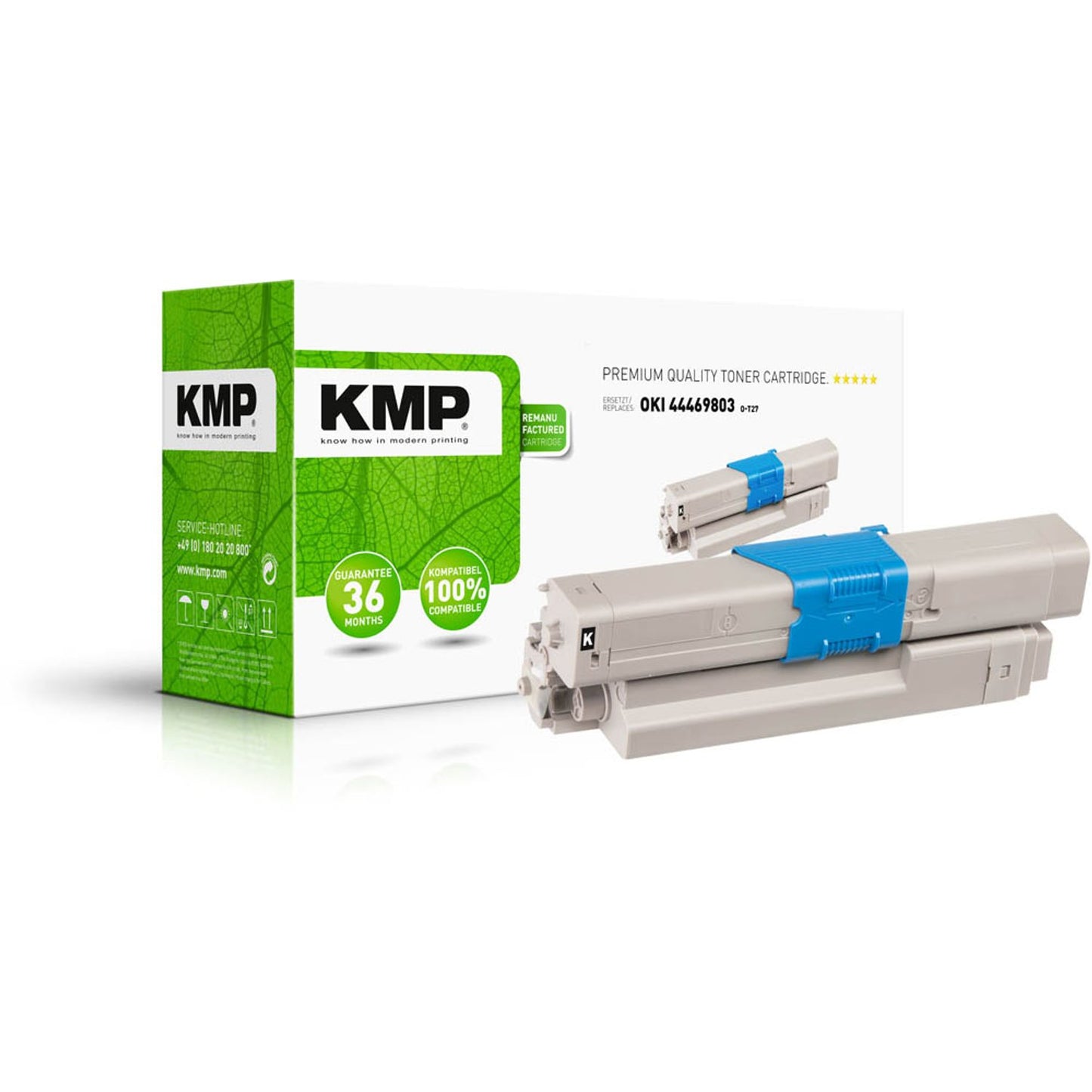 KMP O-T27 schwarz Toner kompatibel zu OKI 44469803 | 1333,0000