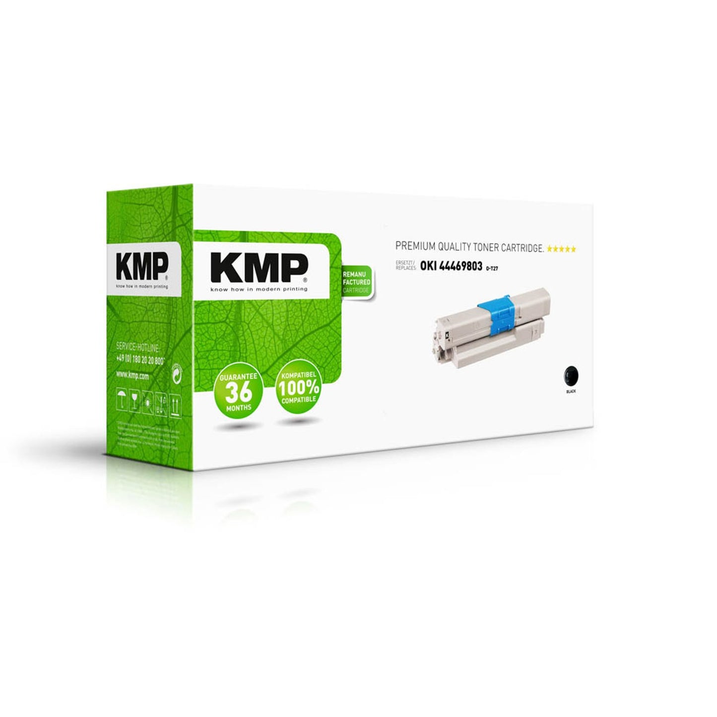 KMP O-T27 schwarz Toner kompatibel zu OKI 44469803 | 1333,0000