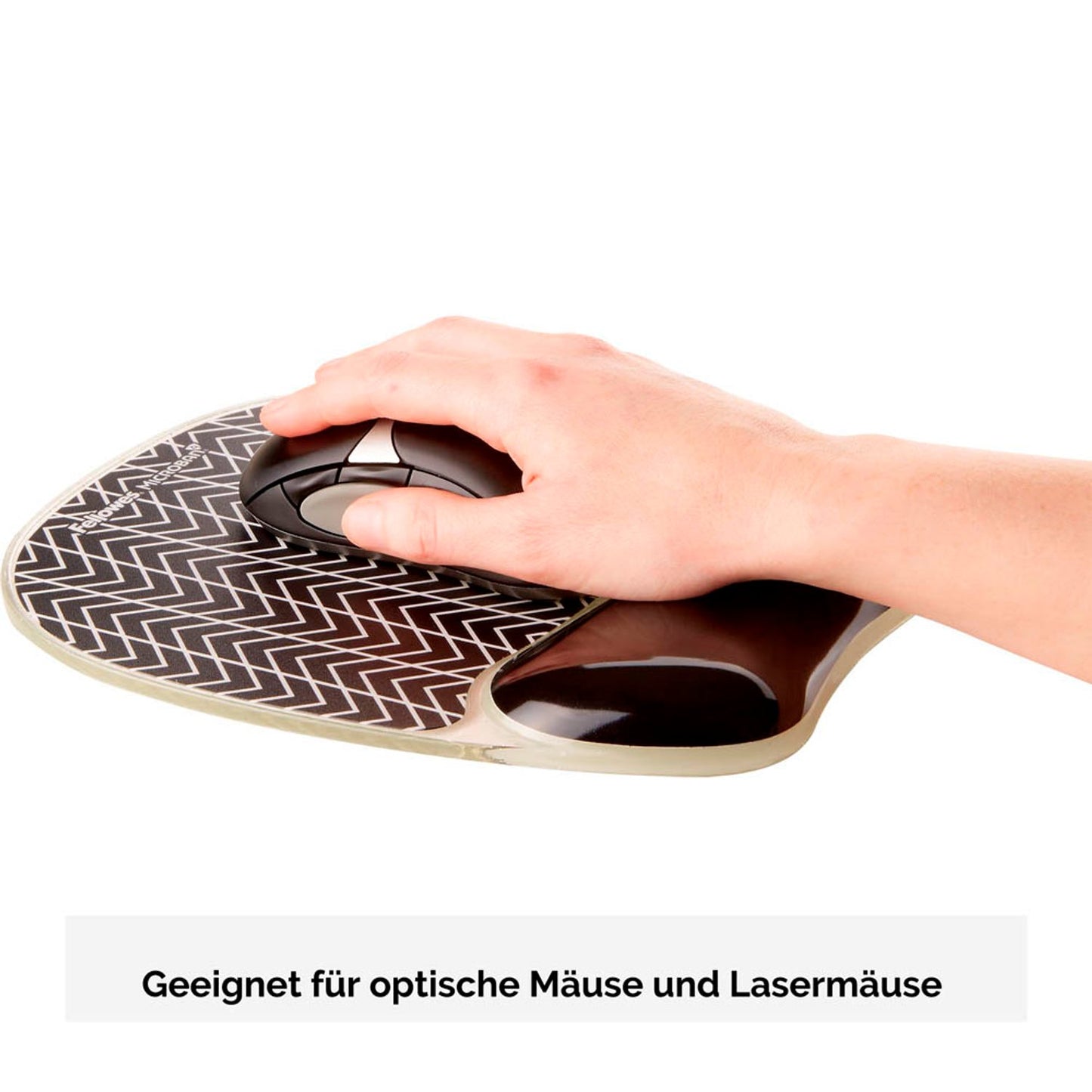 Fellowes Mousepad mit Handgelenkauflage Photo Gel Zick-Zack schwarz, weiß | 9653401