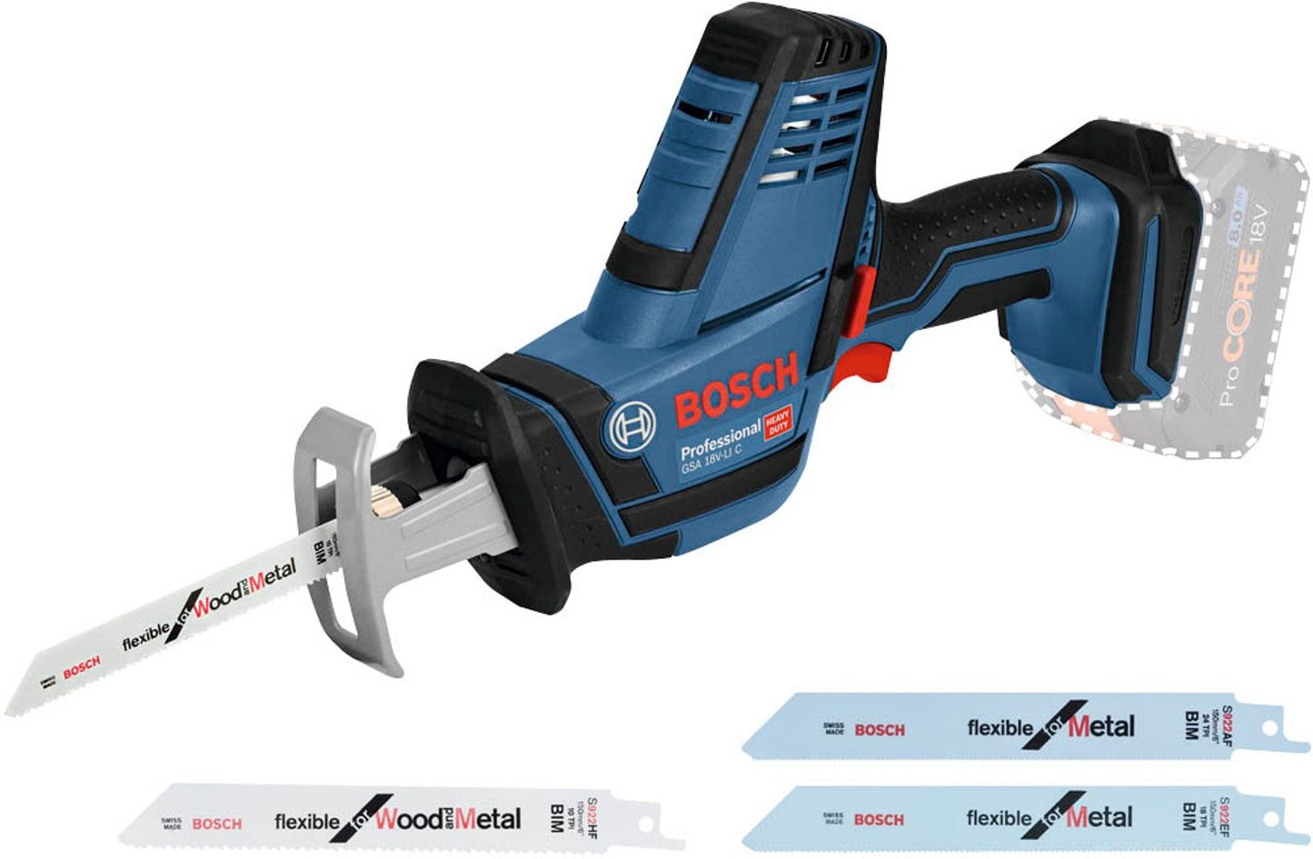 BOSCH Professional GSA 18 V-LI C Akku-Säbelsäge 18,0 V, ohne Akku