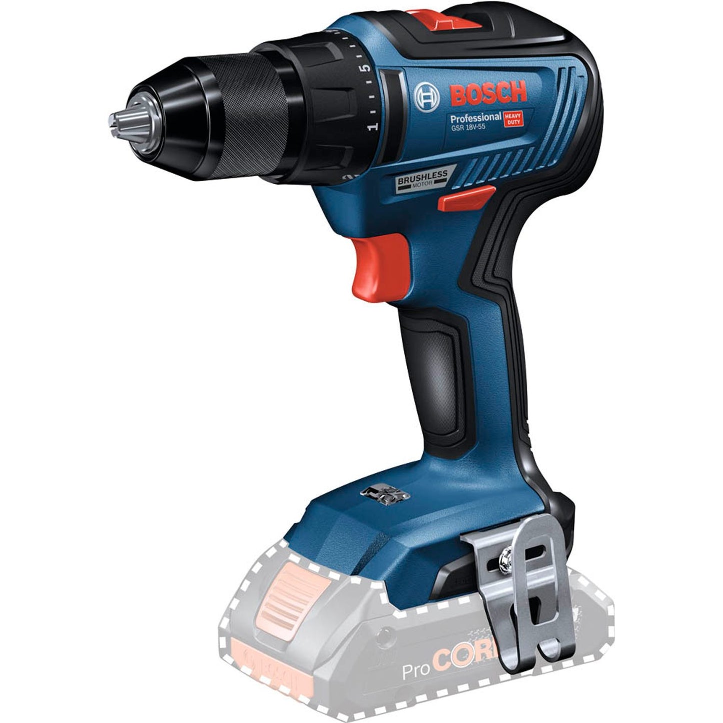 BOSCH Professional GSR 18V-55 Akku-Bohrschrauber 18,0 V, ohne Akku | 06019H5202