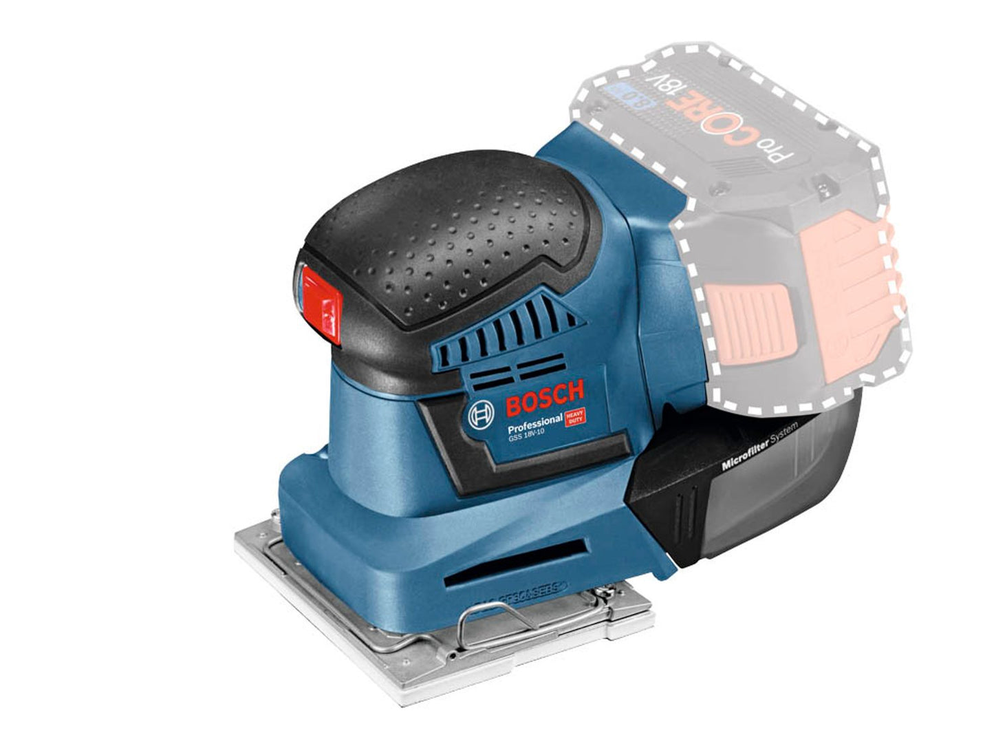 BOSCH Professional GSS 18V-10 Akku-Schwingschleifer 18,0 V, ohne Akku