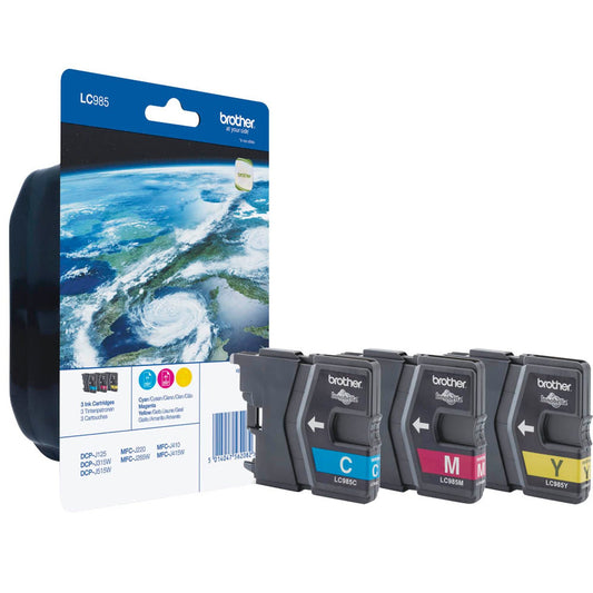 brother LC-985RBWBPDR cyan, magenta, gelb Druckerpatronen, 3er-Set | LC985RBWBPDR | 1 Pack = 3 St.