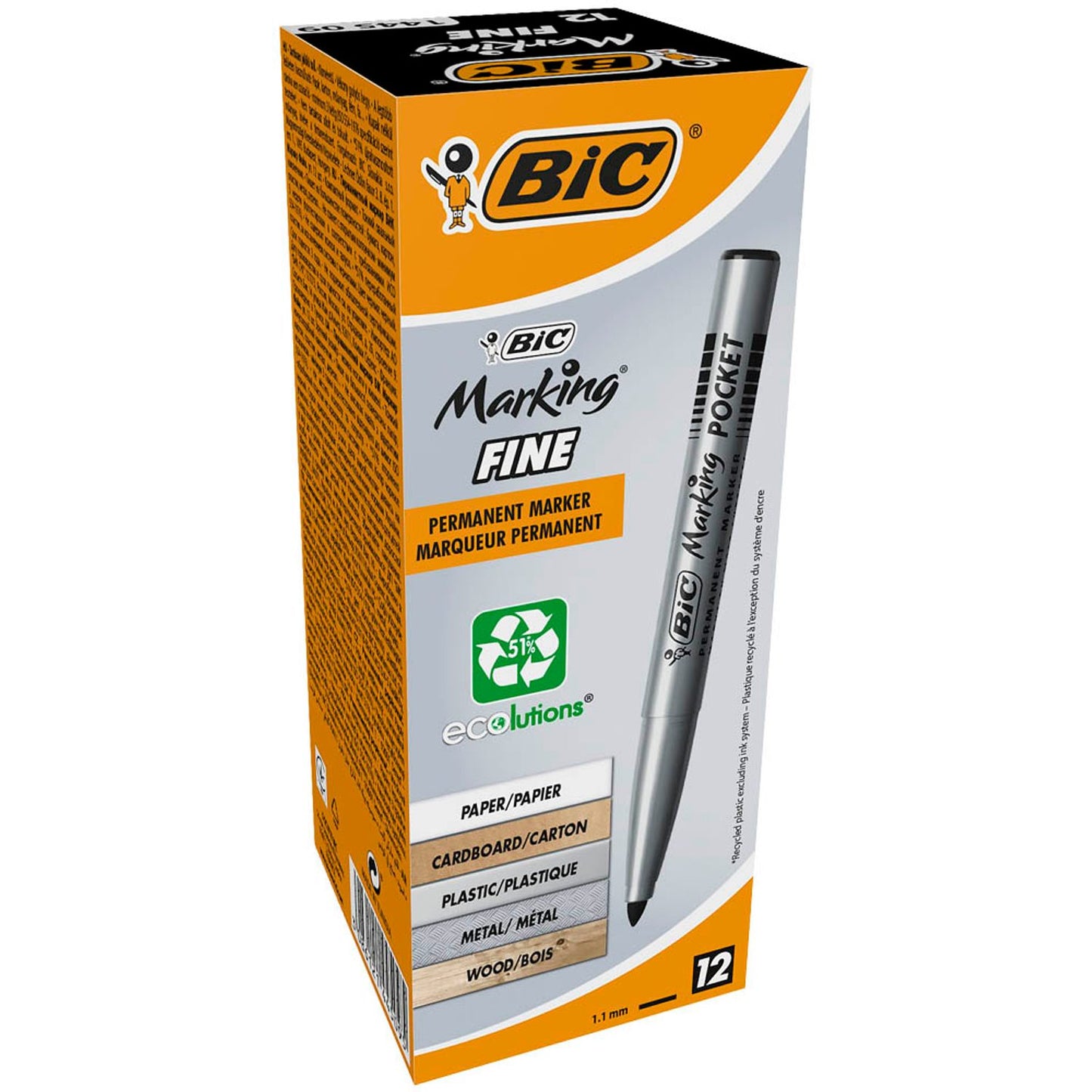 BIC ECOlutions Öko Permanentmarker schwarz 1,0 mm | 8209022