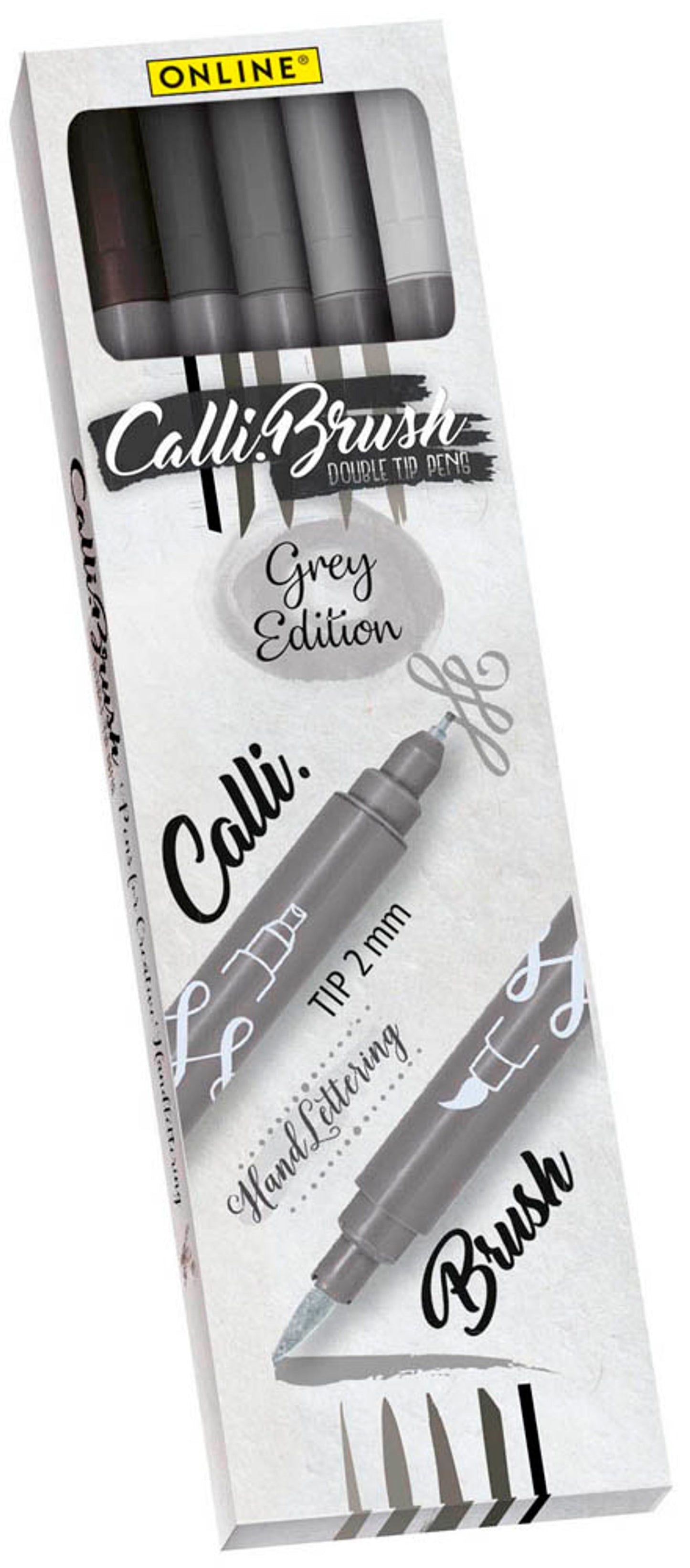 ONLINE® Calli.Brush Double Brush-Pens farbsortiert, 5 St.