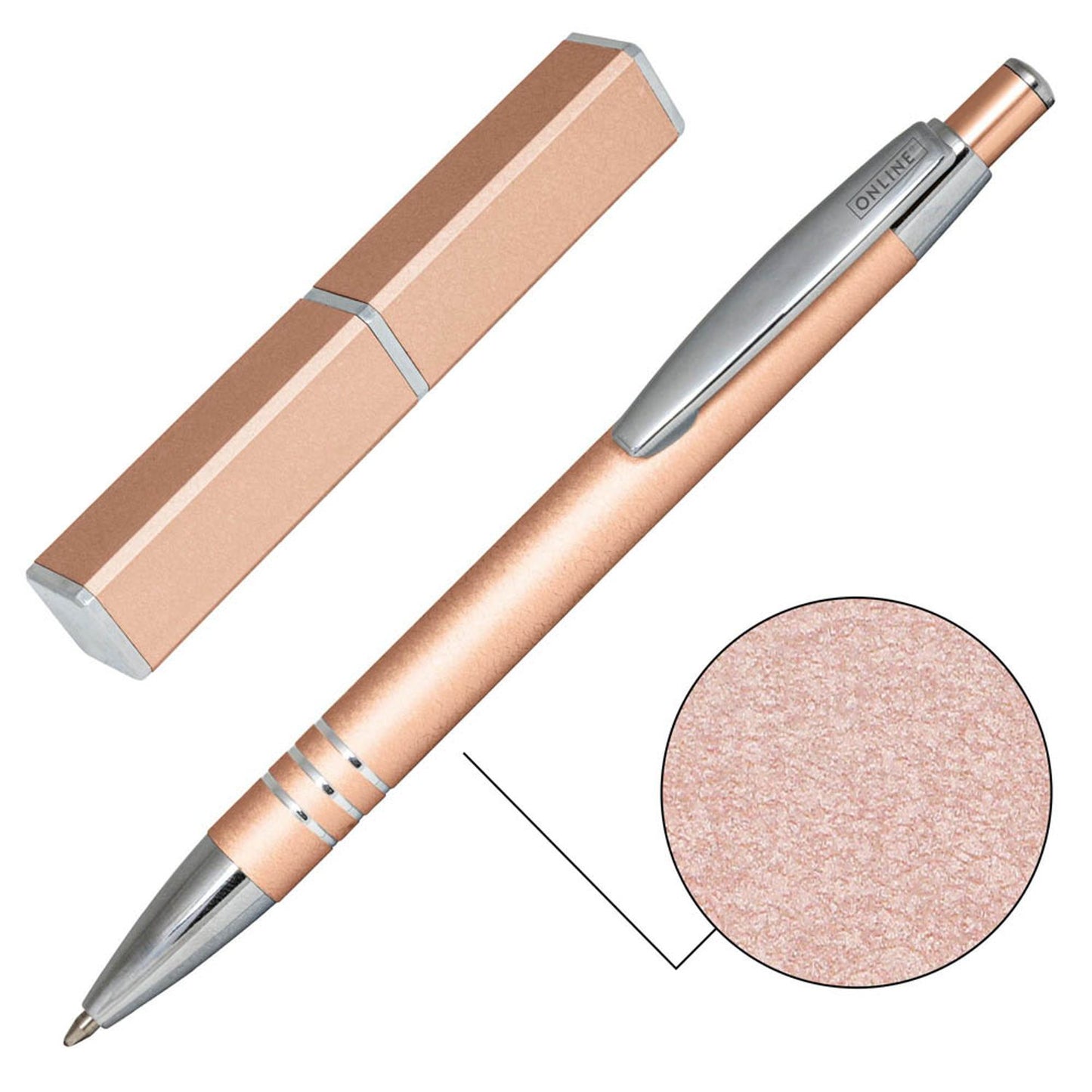 ONLINE® Kugelschreiber Rosegold rose, Schreibfarbe: schwarz