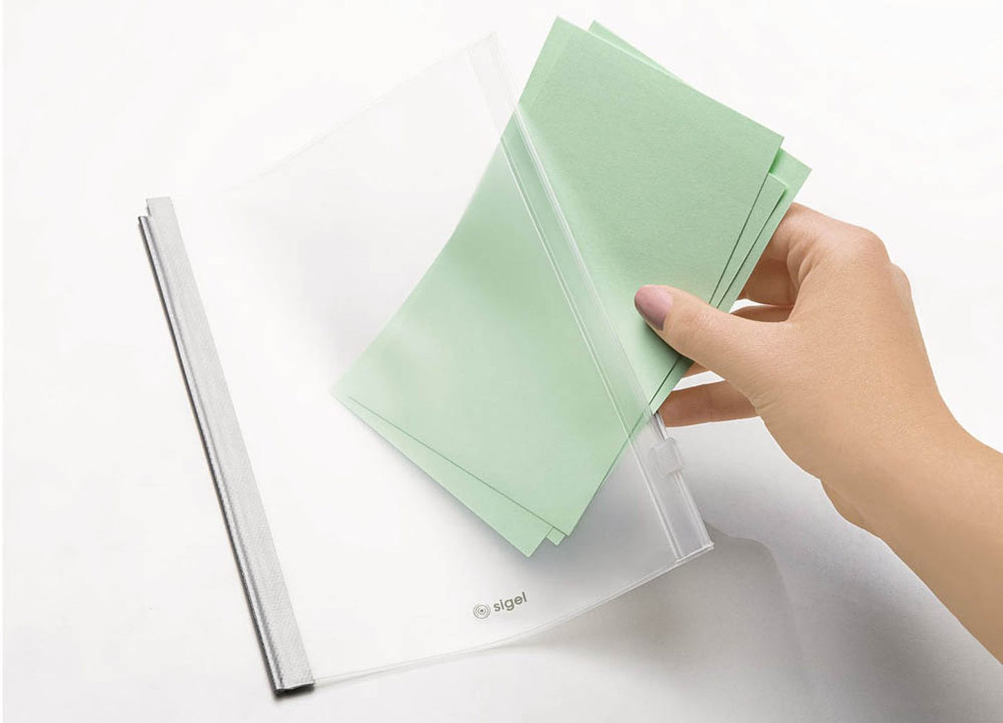 SIGEL Gleitverschlusstasche Conceptum Flex transparent, 1 St.