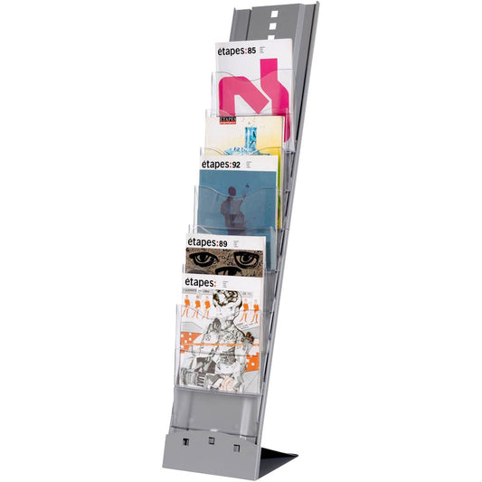 PAPERFLOW Prospektständer silber DIN A4 7 Fächer | 2857.35
