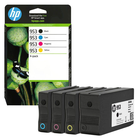 HP 953 () schwarz, cyan, magenta, gelb Druckerpatronen, 4er-Set | 6ZC69AE | 1 Pack = 4 St.