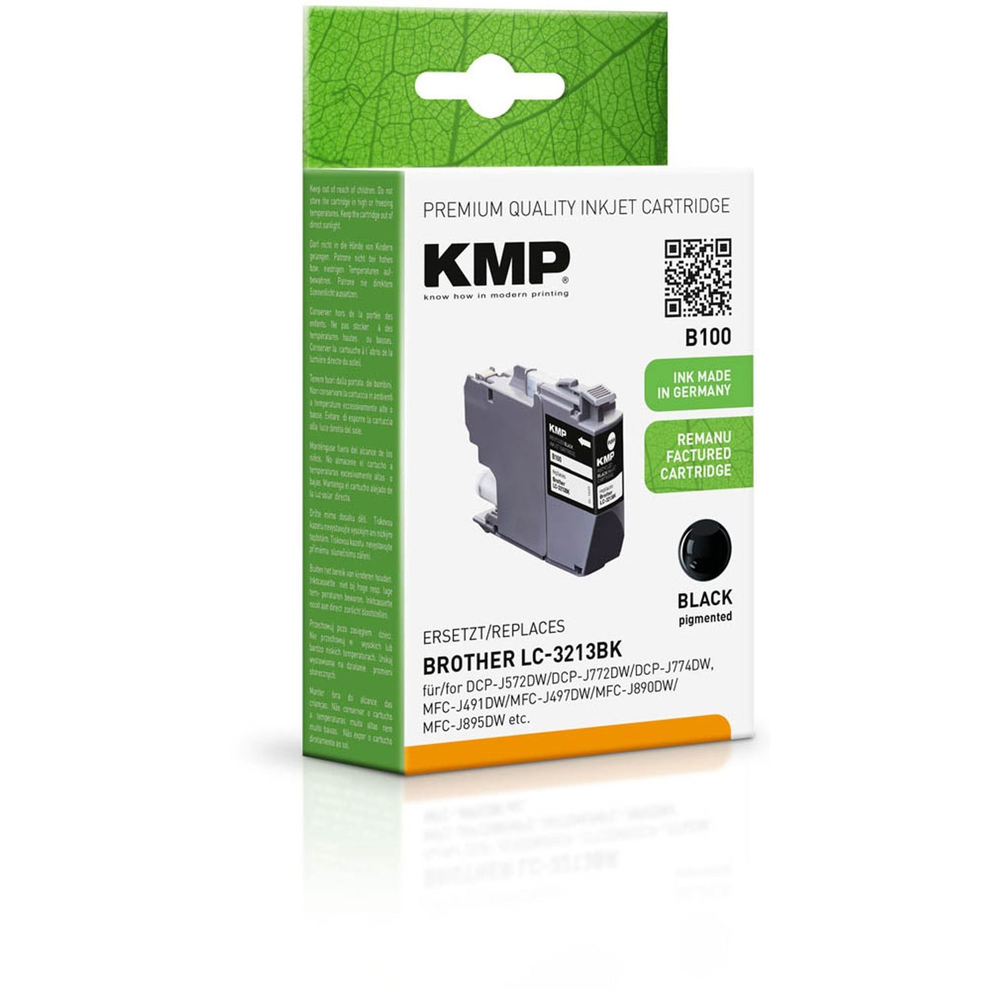 KMP B100 schwarz Druckerpatrone kompatibel zu brother LC-3213BK | 1539,4001