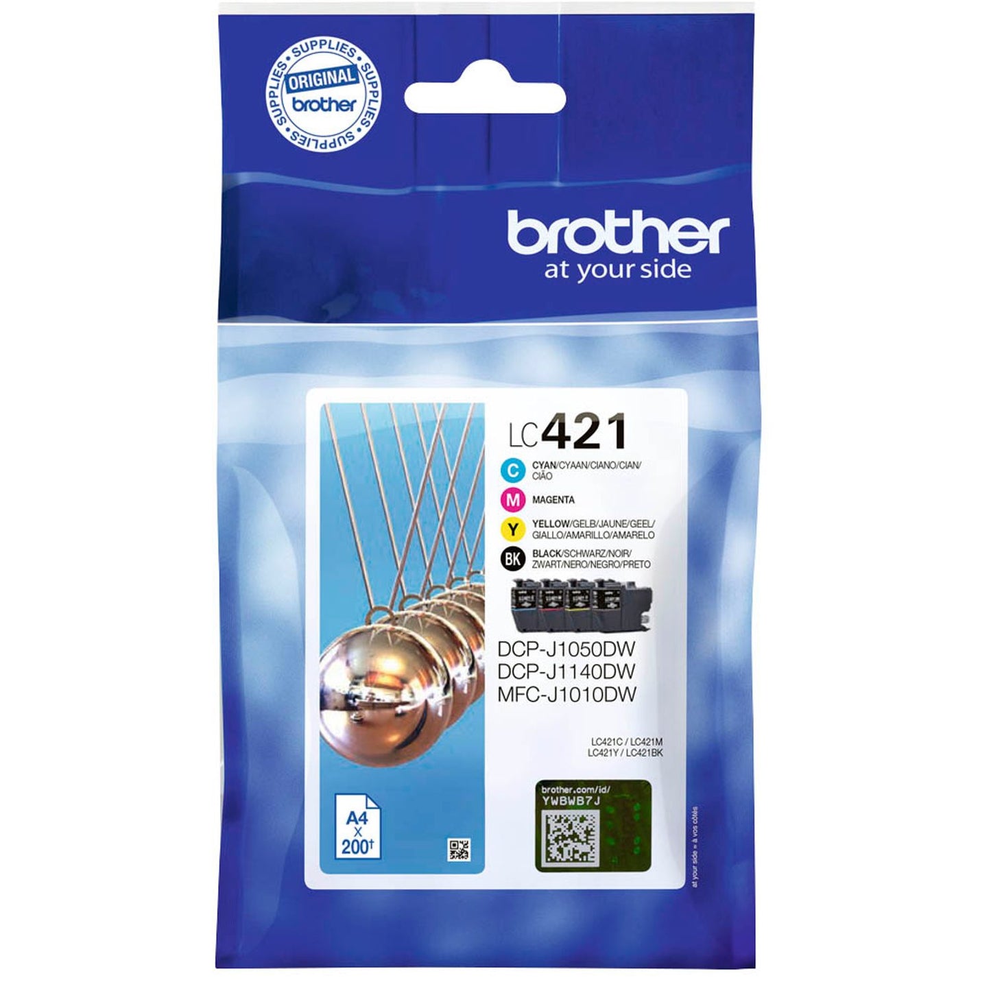 brother LC-421VAL schwarz, cyan, magenta, gelb Druckerpatronen, 4er-Set | LC421VAL | 1 Pack = 4 St.