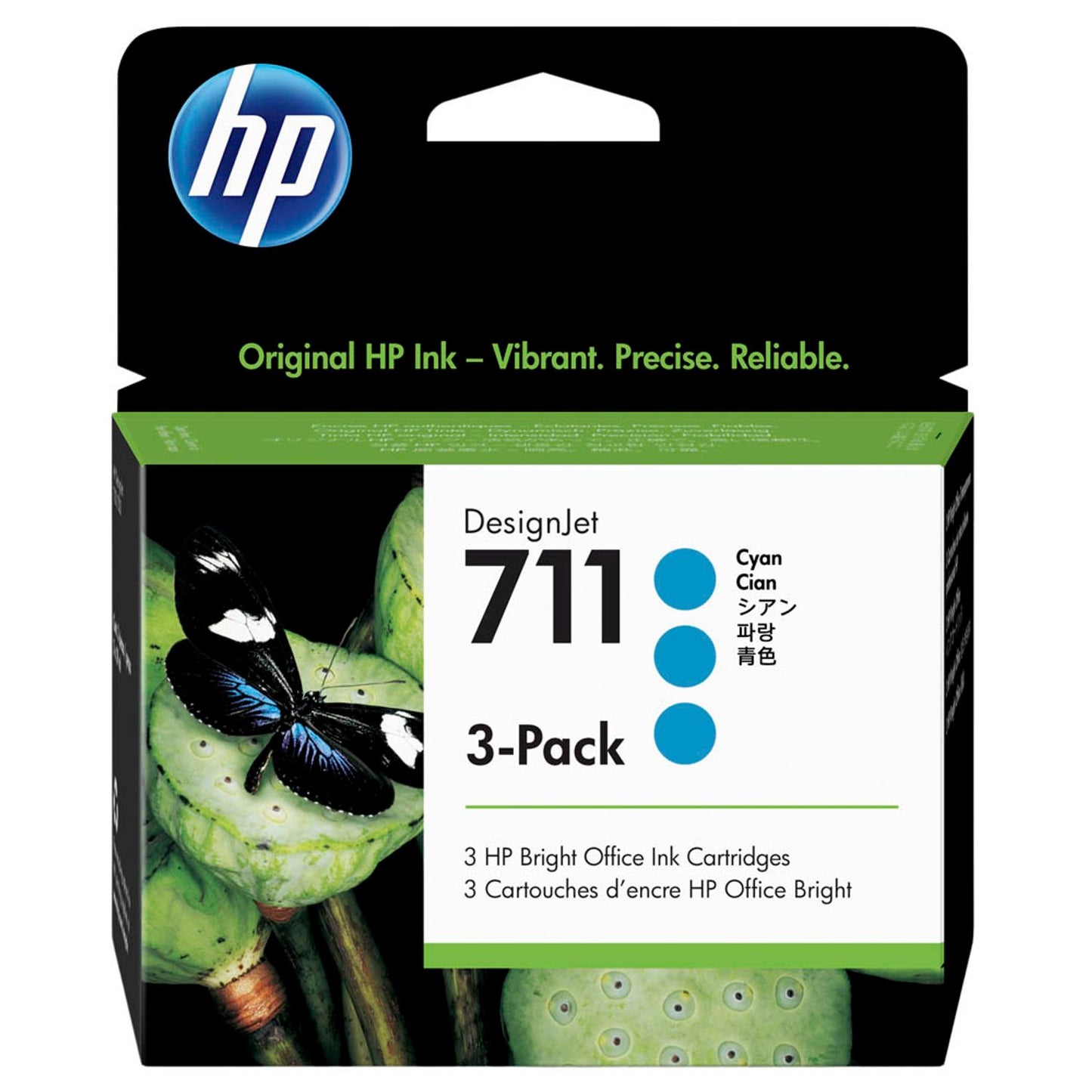 HP 711 () cyan Druckerpatronen, 3er-Set | CZ134A | 1 Pack = 3 St.