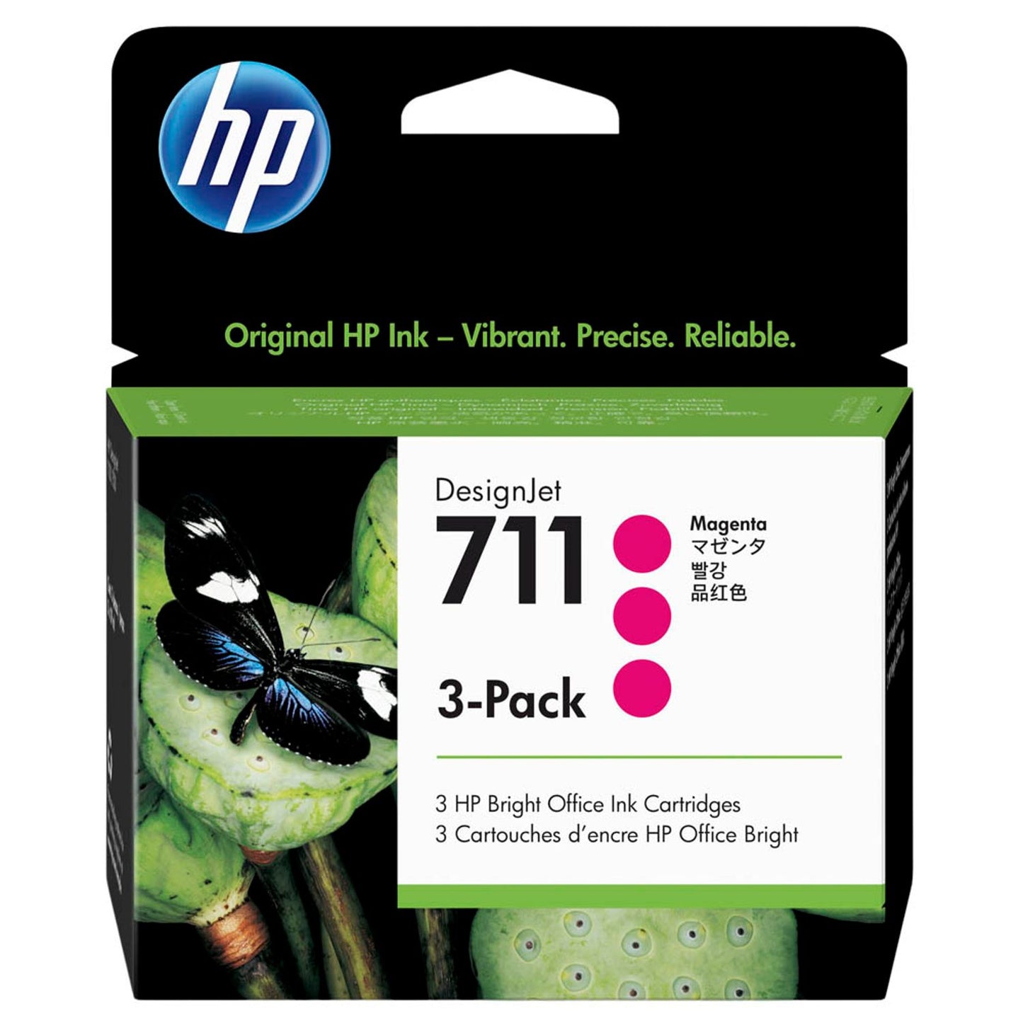 HP 711 () magenta Druckerpatronen, 3er-Set | CZ135A | 1 Pack = 3 St.