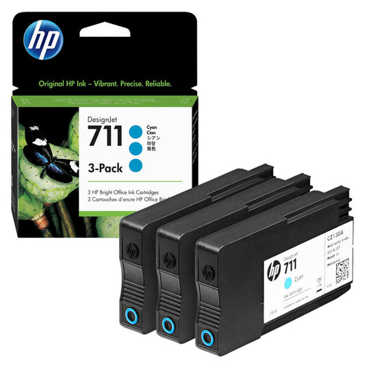 HP 711 () cyan Druckerpatronen, 3er-Set | CZ134A | 1 Pack = 3 St.