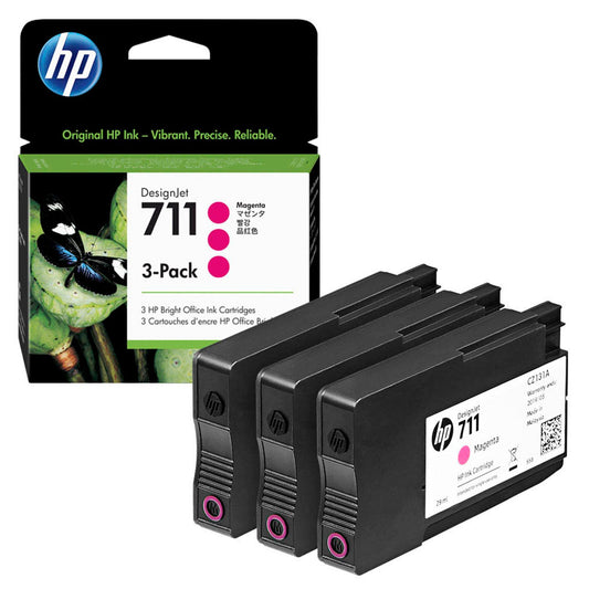 HP 711 () magenta Druckerpatronen, 3er-Set | CZ135A | 1 Pack = 3 St.