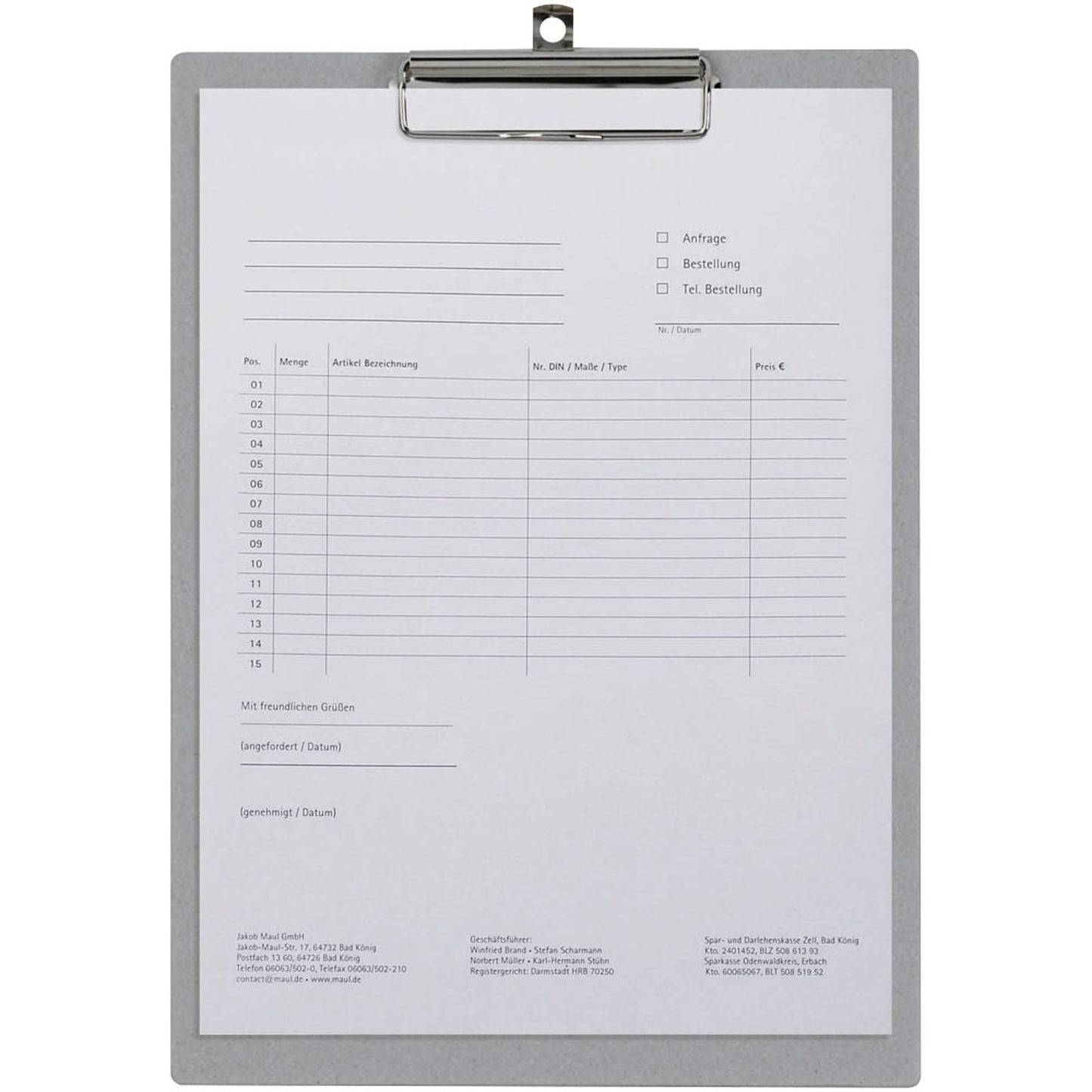 MAUL Klemmbrett creative DIN A4 grau Karton | 2381082
