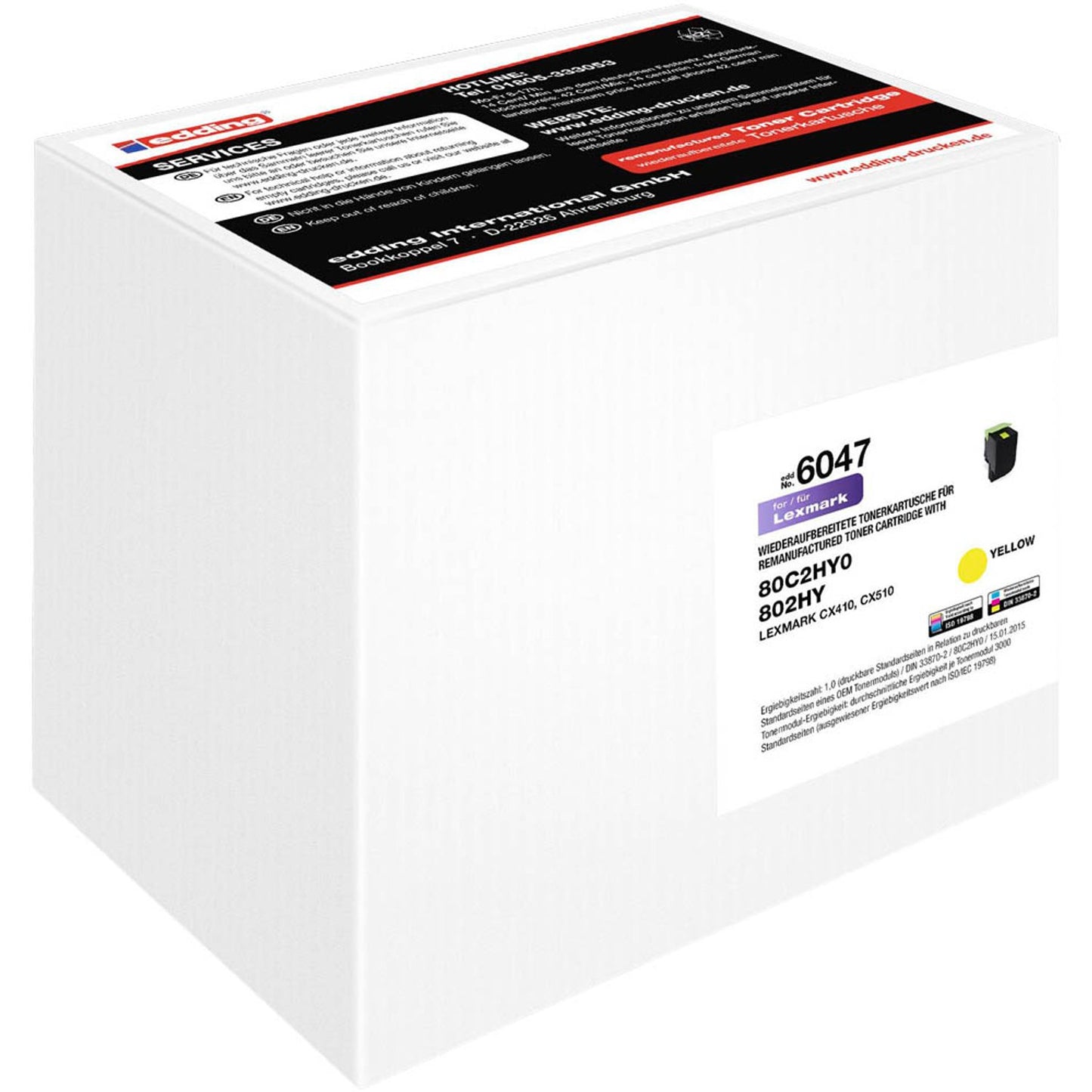edding EDD-6047 gelb Toner kompatibel zu LEXMARK 80C2HY0 | 18-6047