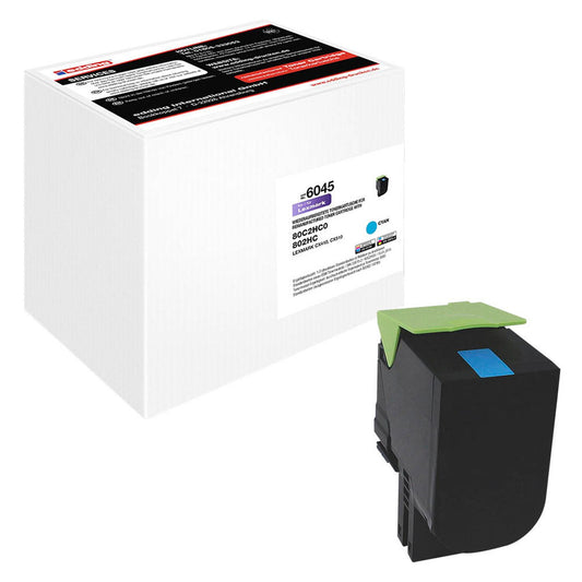 edding EDD-6045 cyan Toner kompatibel zu LEXMARK 80C2HC0 | 18-6045