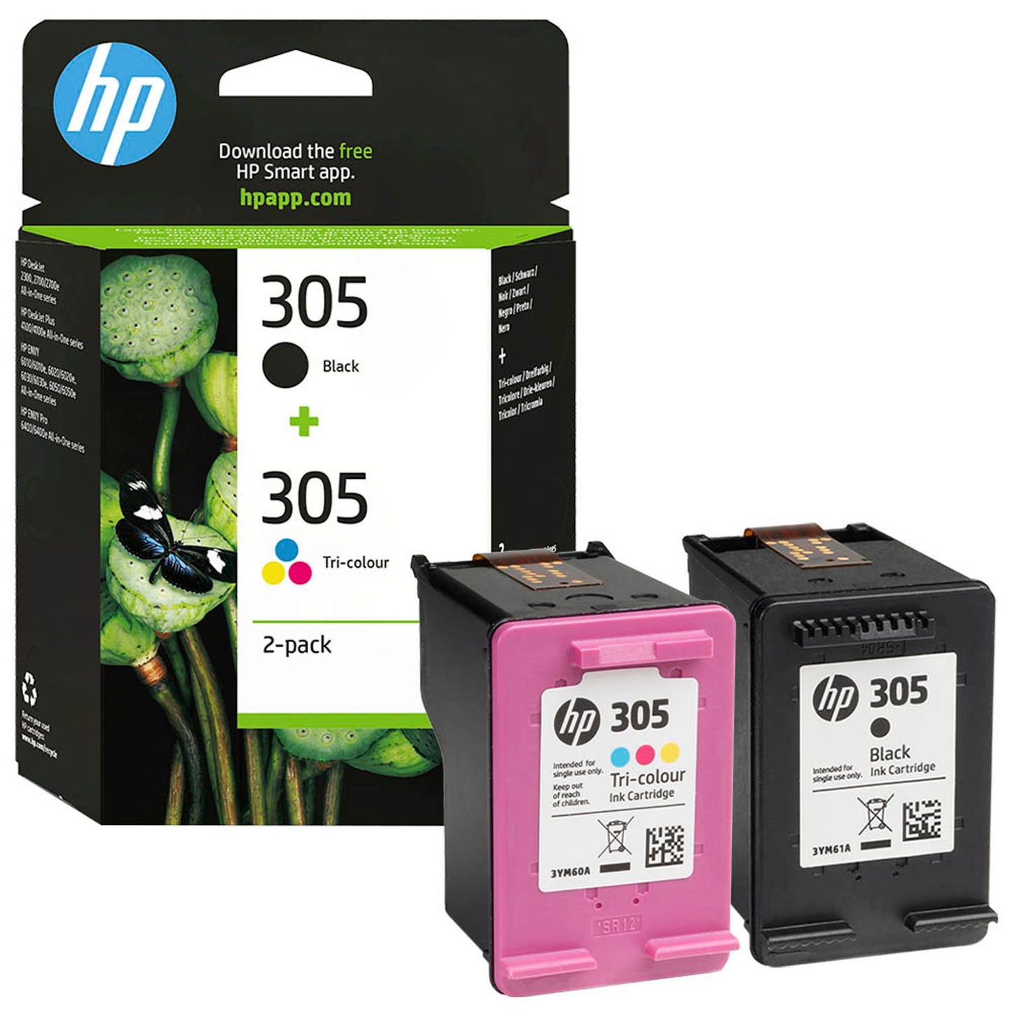 HP 305 () schwarz, color Druckerpatronen, 2er-Set | 6ZD17AE | 1 Pack = 2 St.