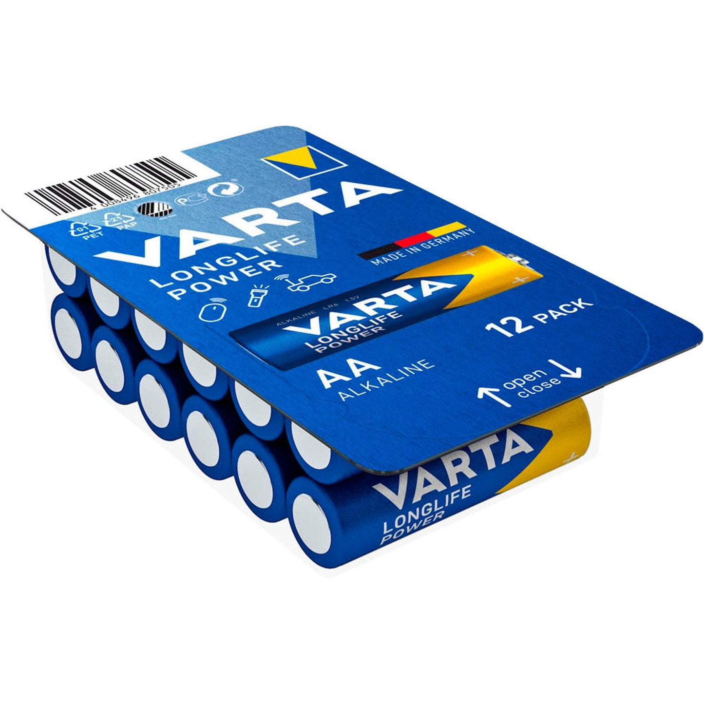 VARTA Batterien LONGLIFE Power Mignon AA 1,5 V | 4906301112 | 1 Pack = 12 St.