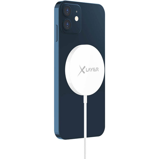 XLAYER Wireless Charging Pad Magnetic Induktive Ladestation weiß, Kabellänge: 1,5 m, 15 Watt | 219048