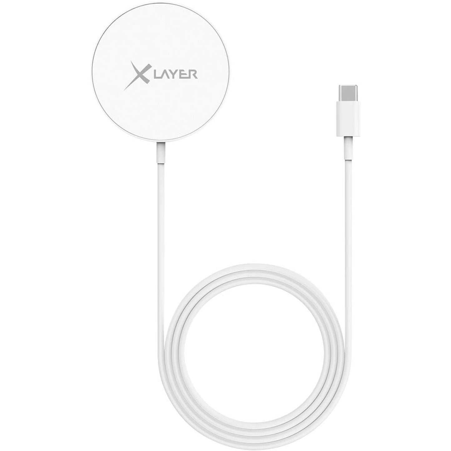 XLAYER Wireless Charging Pad Magnetic Induktive Ladestation weiß, Kabellänge: 1,5 m, 15 Watt | 219048