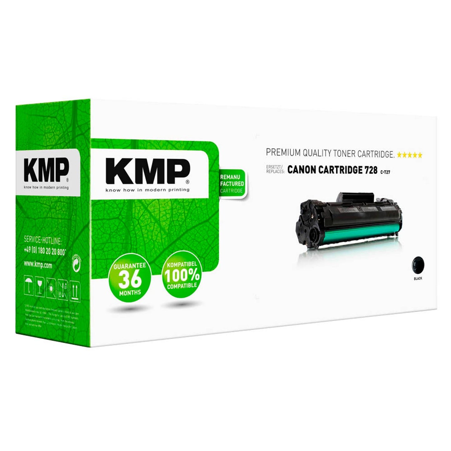 KMP C-T27 schwarz Toner kompatibel zu Canon 728 BK | 1230,1000