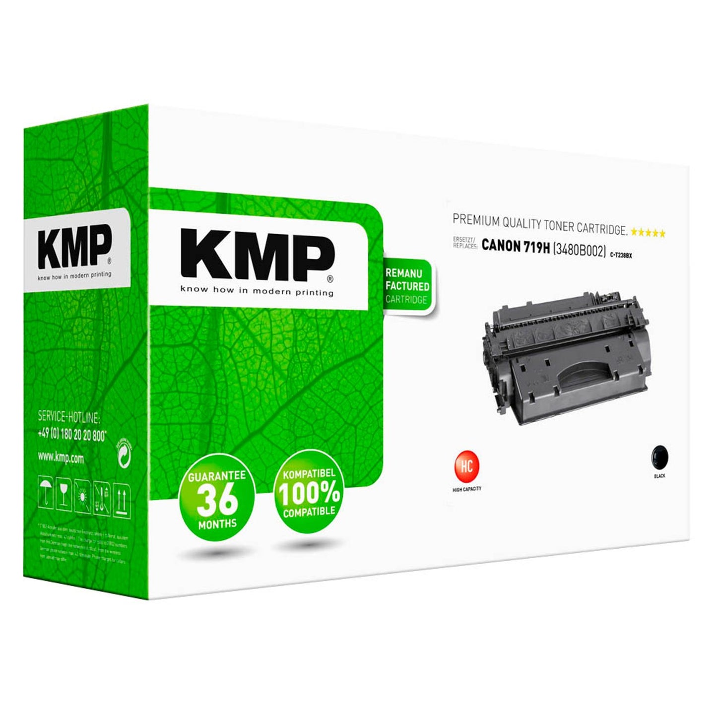 KMP C-T238BX schwarz Toner kompatibel zu Canon 719H BK | 1217,1300