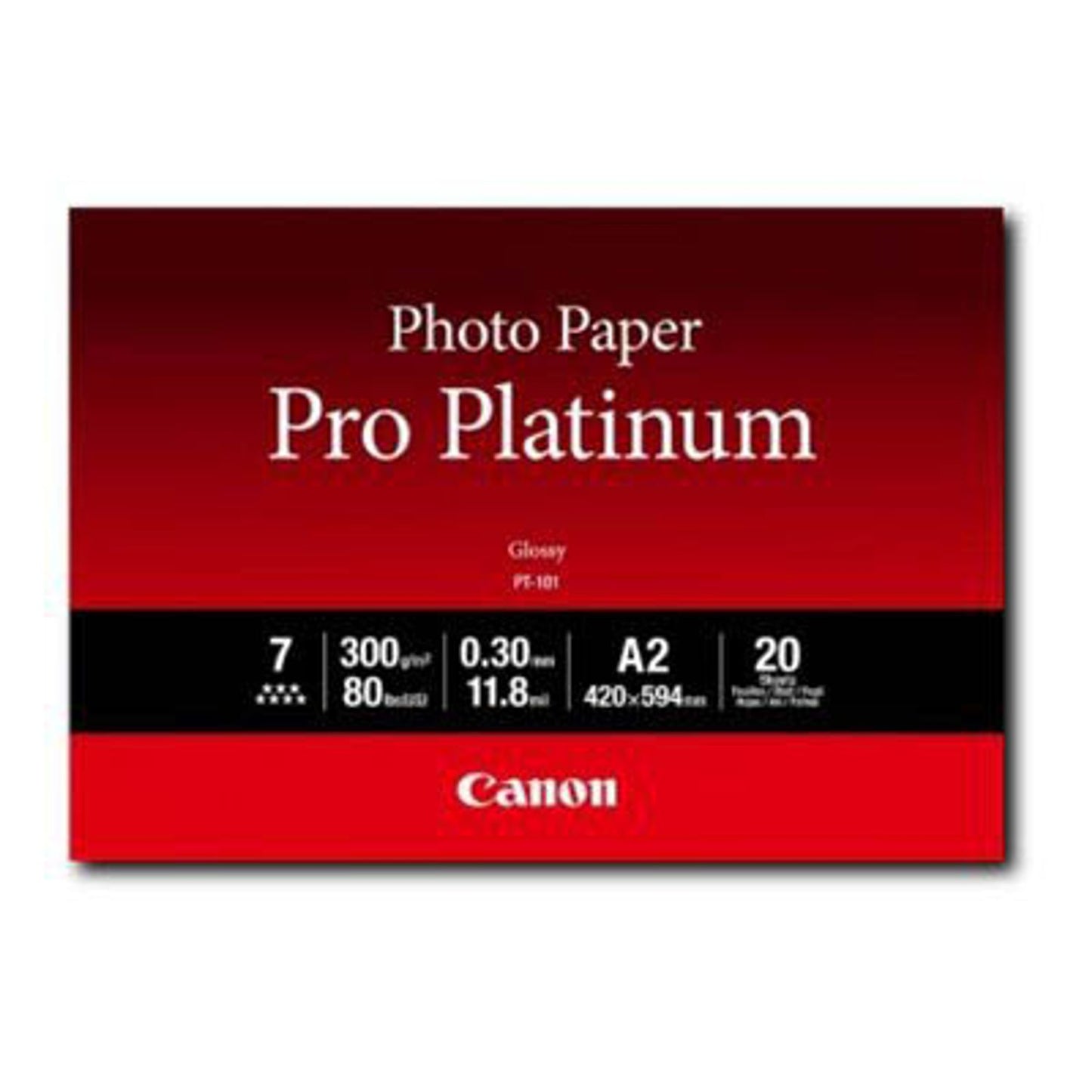 Canon Fotopapier PT-101 A2 DIN A2 hochglänzend 300 g/qm | 2768B067 | 1 Pack = 20 Blatt