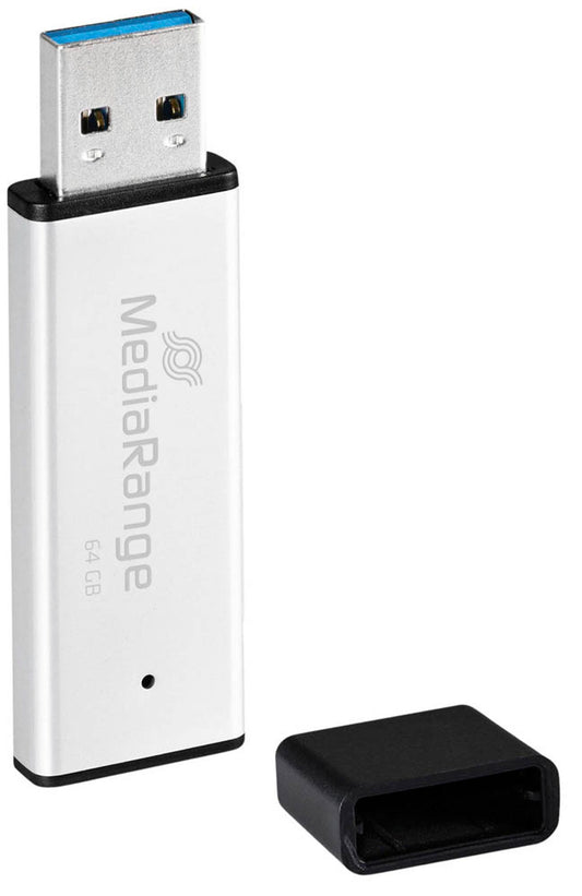 MediaRange USB-Stick silber, schwarz