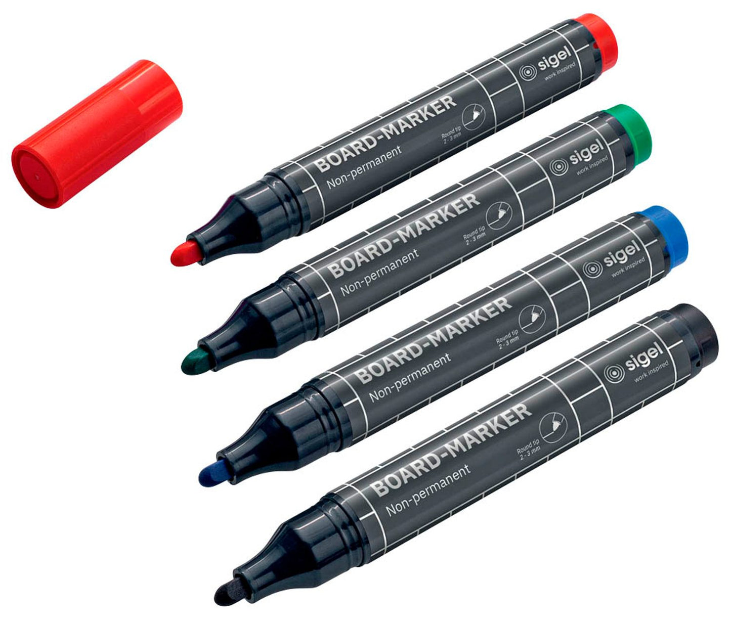 SIGEL Whiteboard- und Flipchart-Marker 2,0 - 3,0 mm, 4 St.