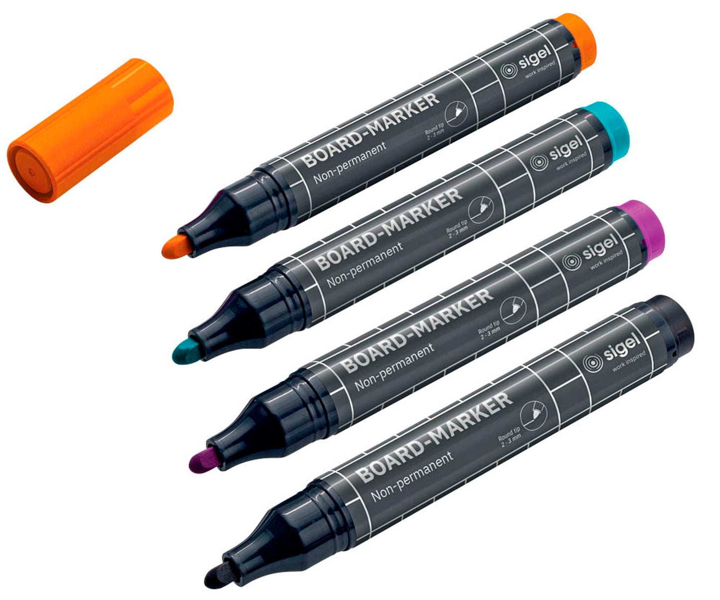 SIGEL Whiteboard- und Flipchart-Marker 2,0 - 3,0 mm, 4 St.