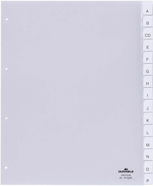 DURABLE Ordnerregister Vollformat, Überbreite blanko transparent, 1 Satz