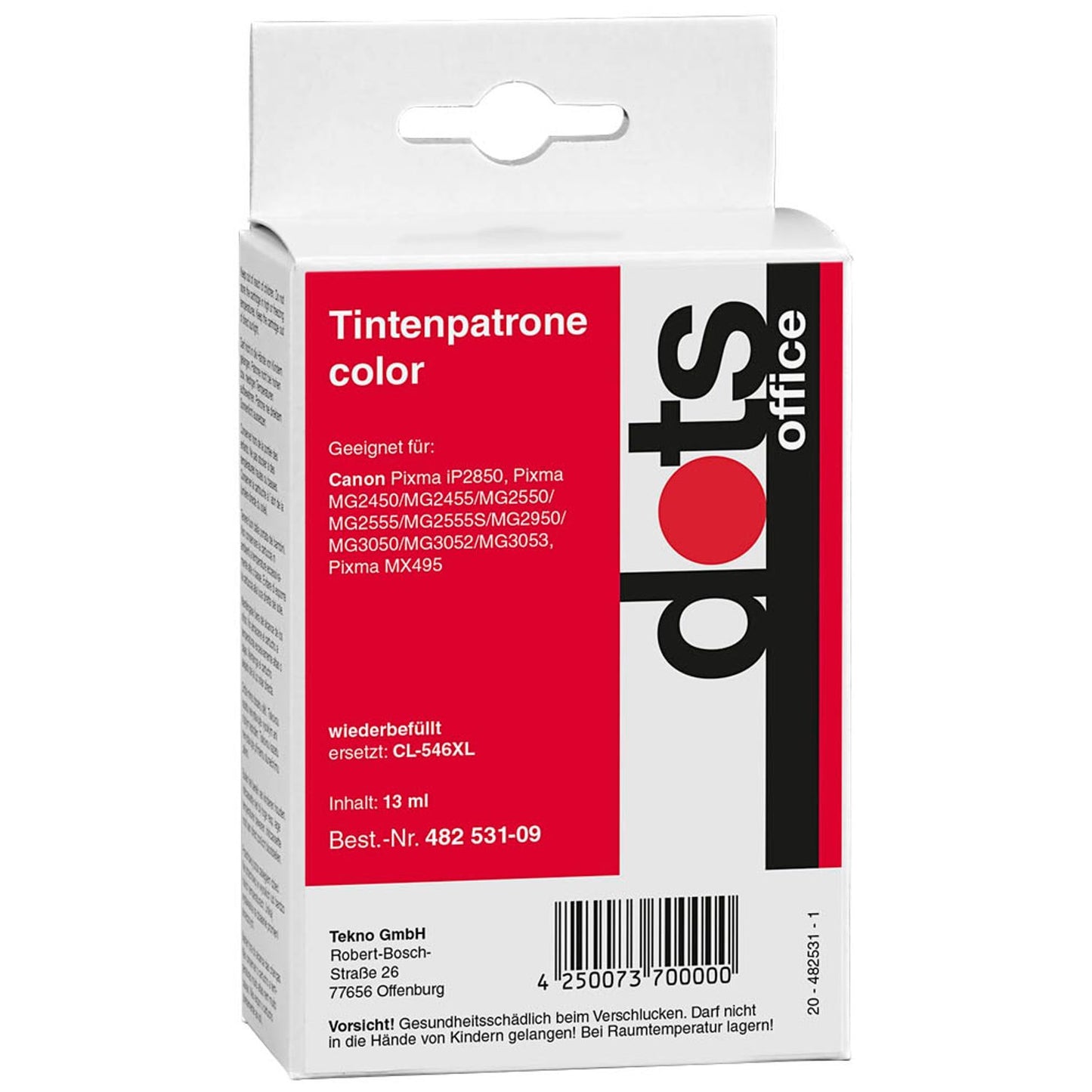 dots color Druckerpatronen kompatibel zu Canon CL-546XL | 1563,4030-DOTS